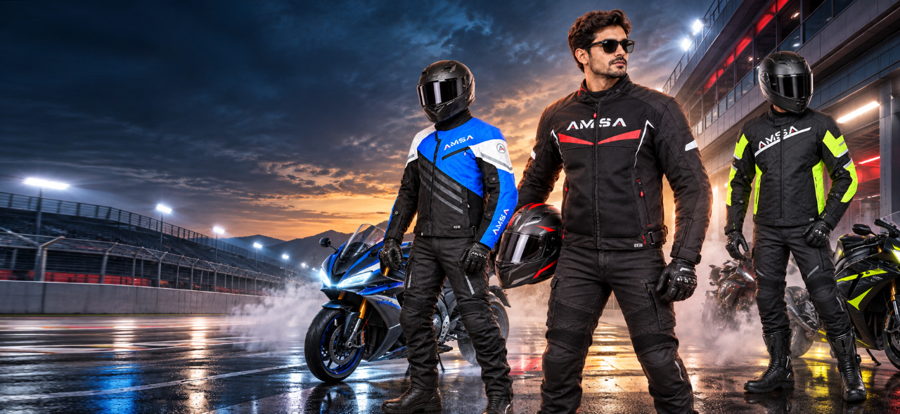 AMSA riders wearing textile motorcycle gear