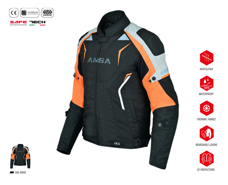 Hardware and trims on motorcycle gear